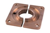 Square bronze plate on rear of cambox