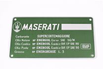 Oil Information Plate